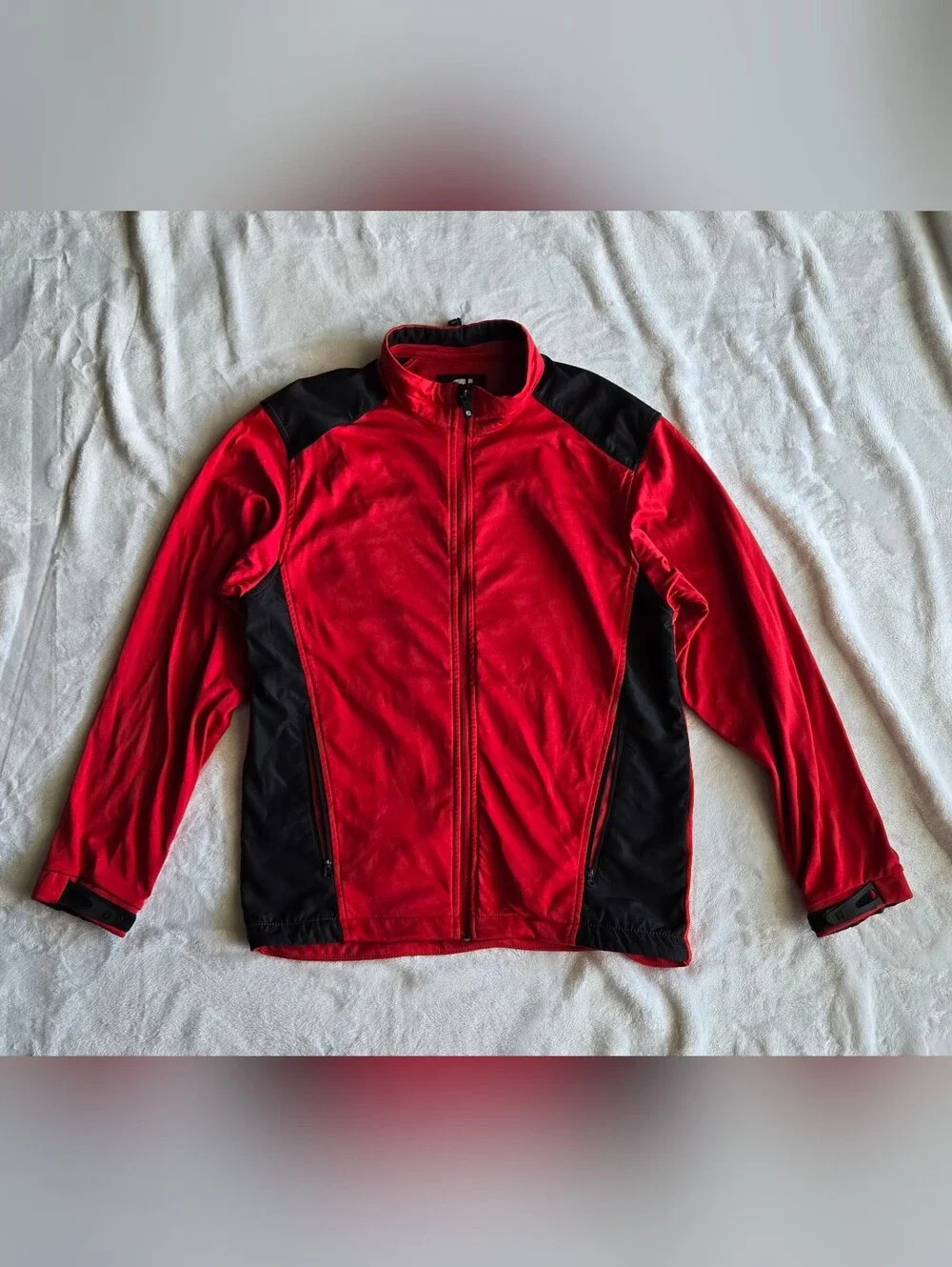 FootJoy FJ Mens Large Dryjoys Windbreaker  Full Zip Red Black Golf Men Small